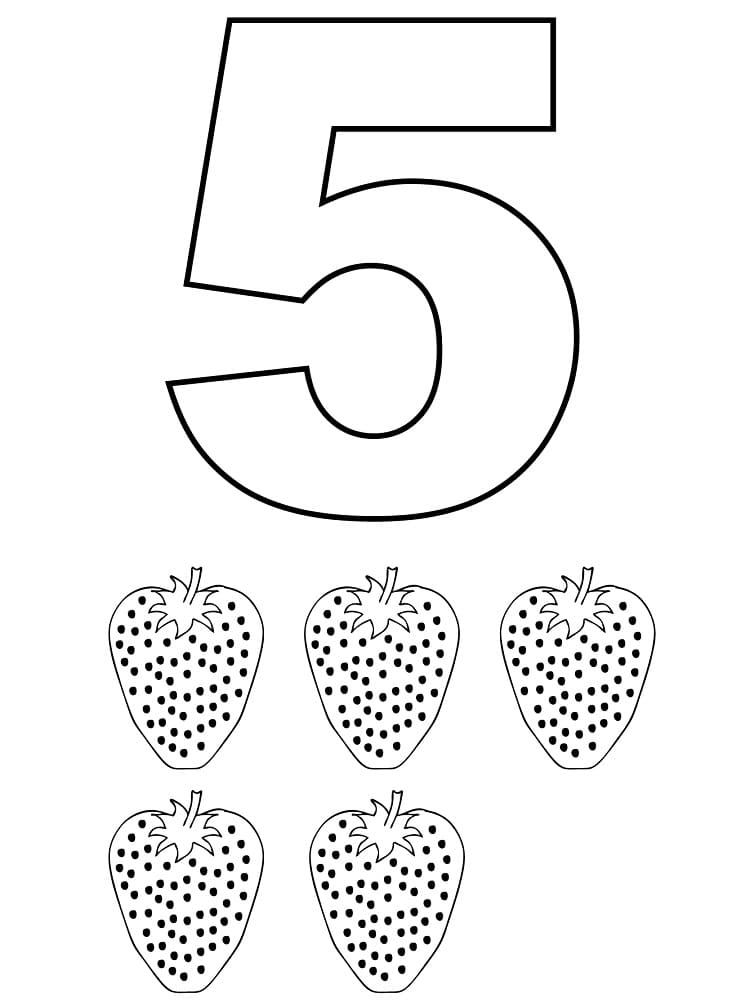 Coloriage gratuit Chiffre 5 #221383 de la collection Apprentissage et Éducation à imprimer