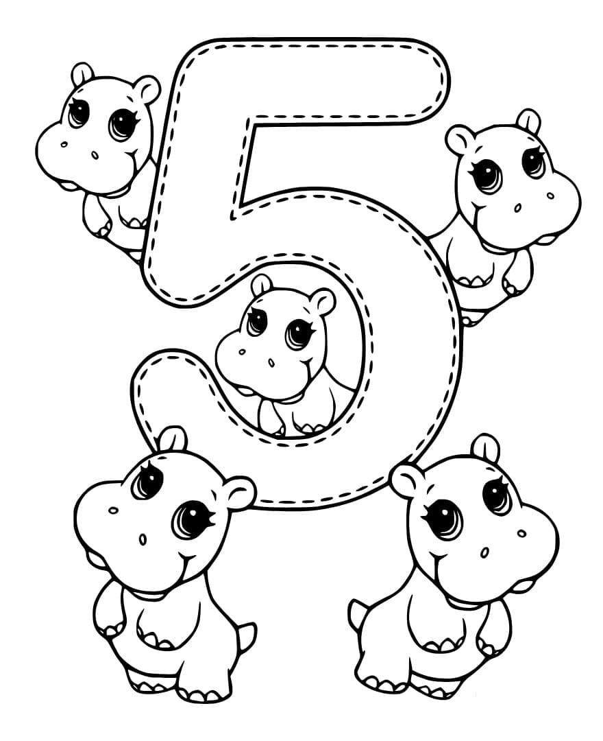 Coloriage gratuit Chiffre 5 #221389 de la collection Apprentissage et Éducation à imprimer