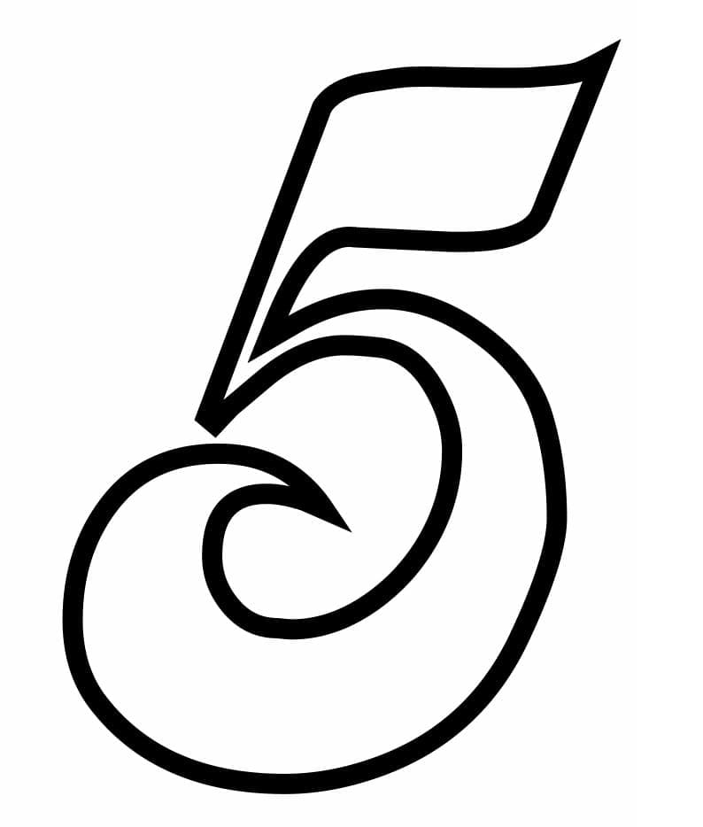Coloriage Chiffre 5 #221397 à imprimer gratuitement, extrait de la collection Apprentissage et Éducation