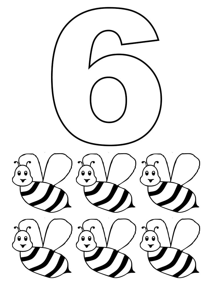 Coloriage gratuit Chiffre 6 #221405 de la collection Apprentissage et Éducation à imprimer