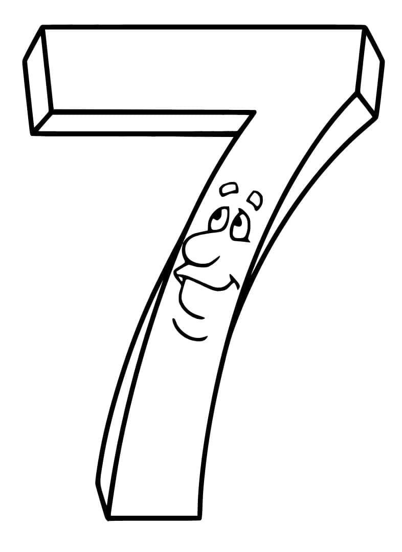 Joli coloriage Chiffre 7 #221435 de la collection Apprentissage et Éducation, prêt à imprimer pour petits et grands