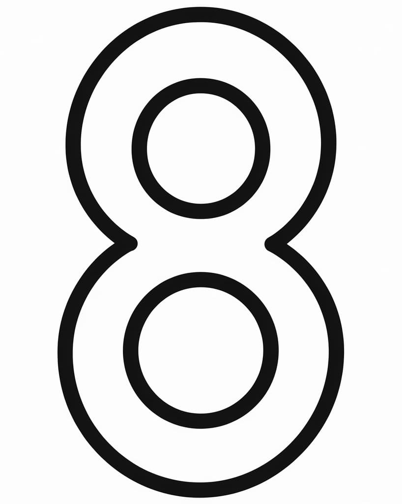 Coloriage gratuit Chiffre 8 #221452 de la collection Apprentissage et Éducation à imprimer