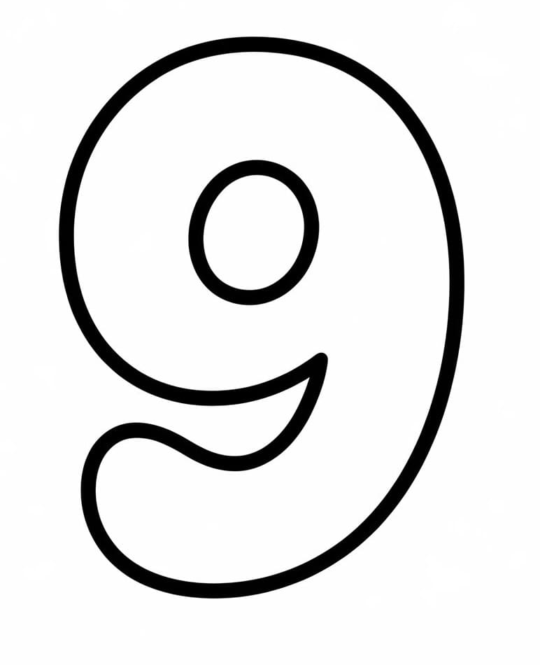 Coloriage gratuit Chiffre 9 #221480 de la collection Apprentissage et Éducation à imprimer