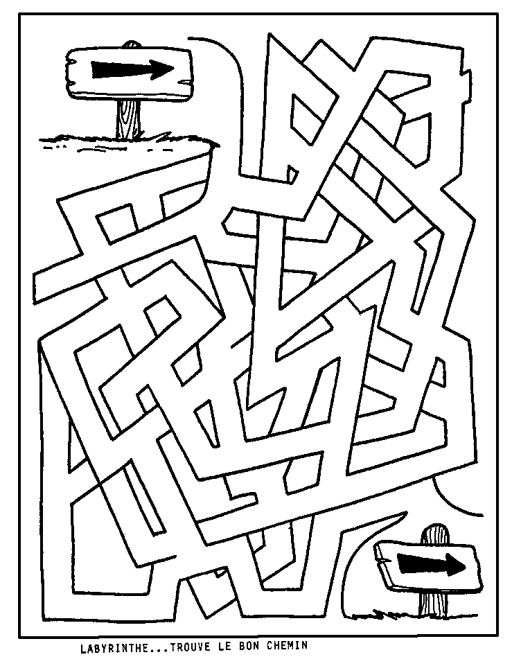 Joli coloriage Labyrinthes #126478 de la collection Apprentissage et Éducation, prêt à imprimer pour petits et grands