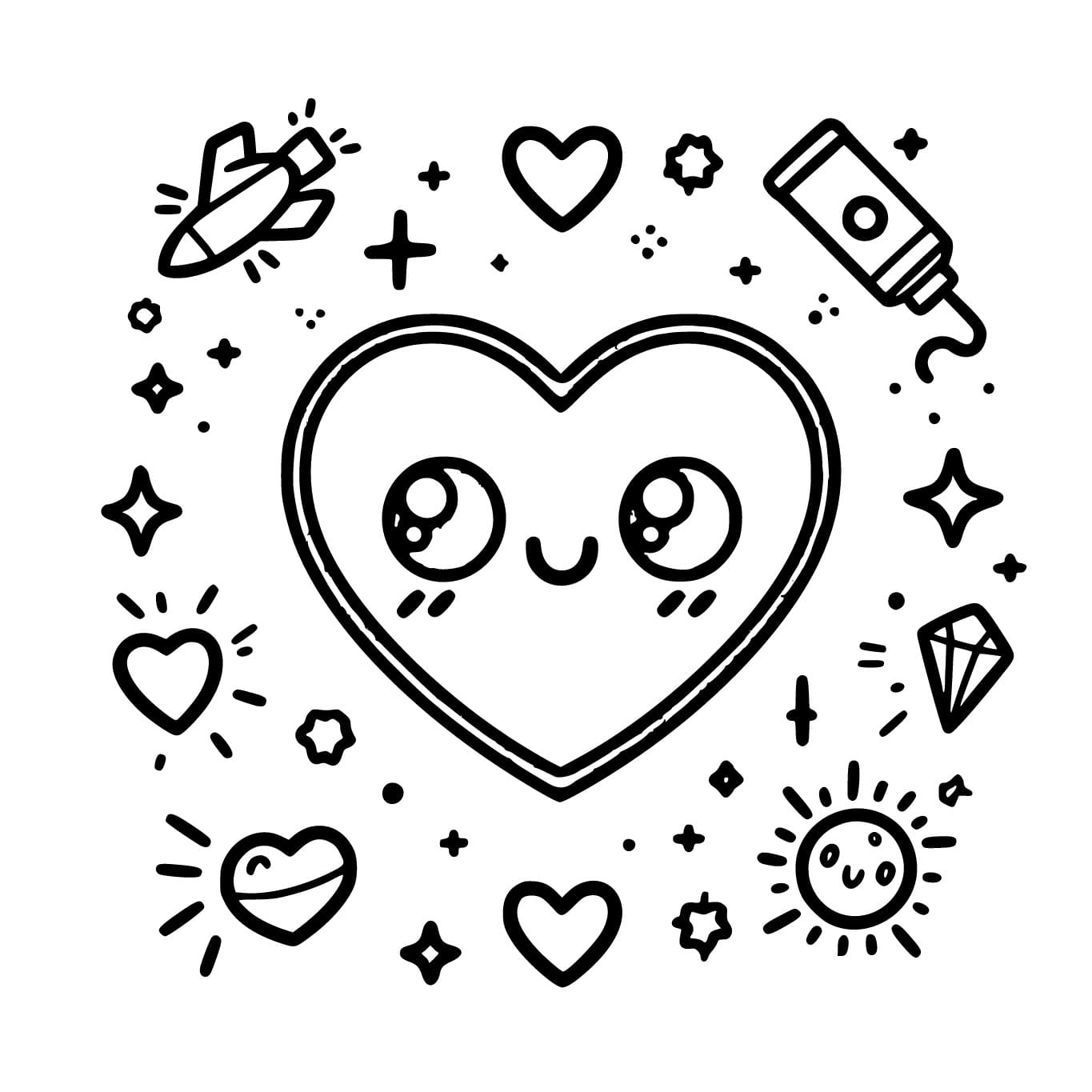 Coloriage gratuit Coeur #213150 de la collection Autres à imprimer