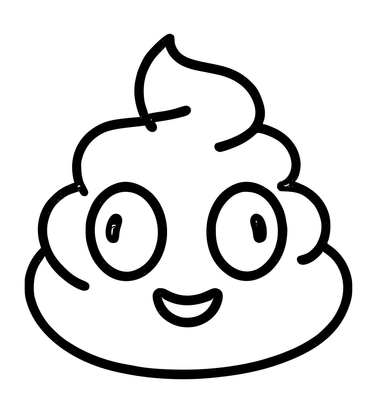 Coloriage à imprimer Crotte (Caca Emoji) #190907 de la série Autres, gratuit pour enfants et adultes