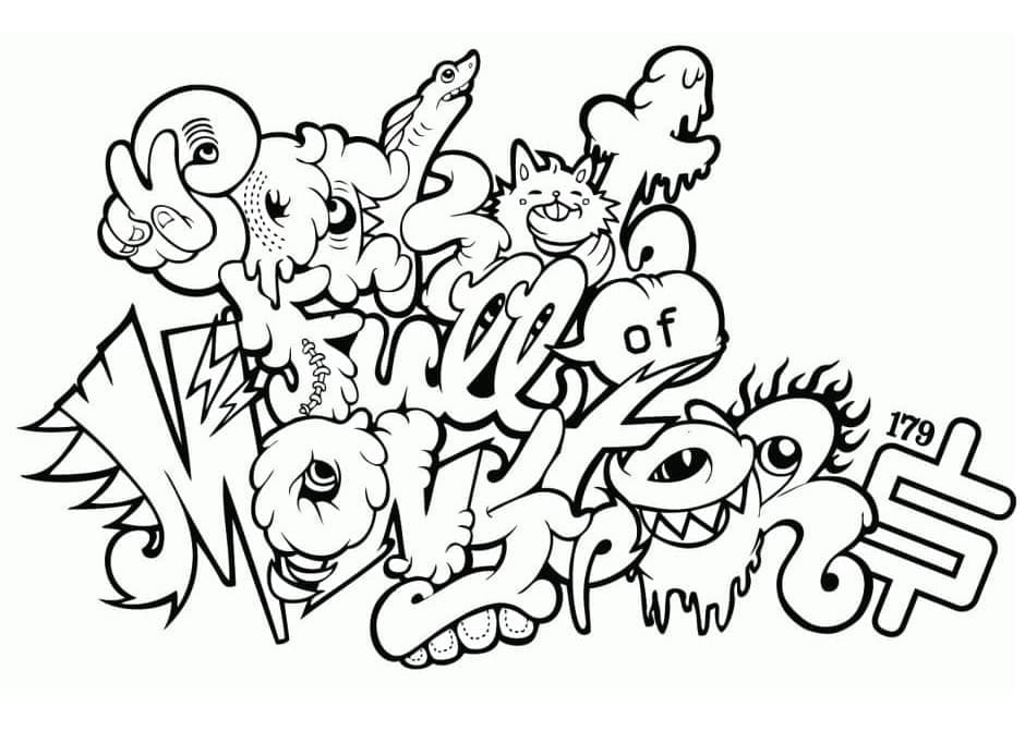 Coloriage gratuit Graffiti #192181 de la collection Autres à imprimer