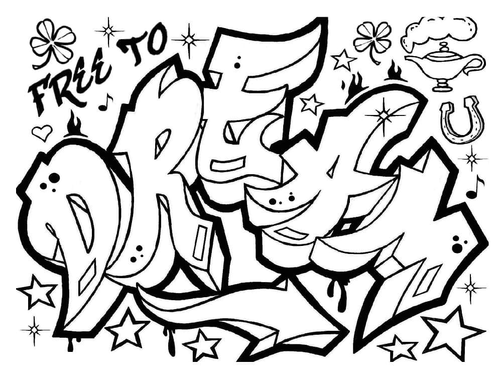 Coloriage gratuit Graffiti #192218 de la collection Autres à imprimer
