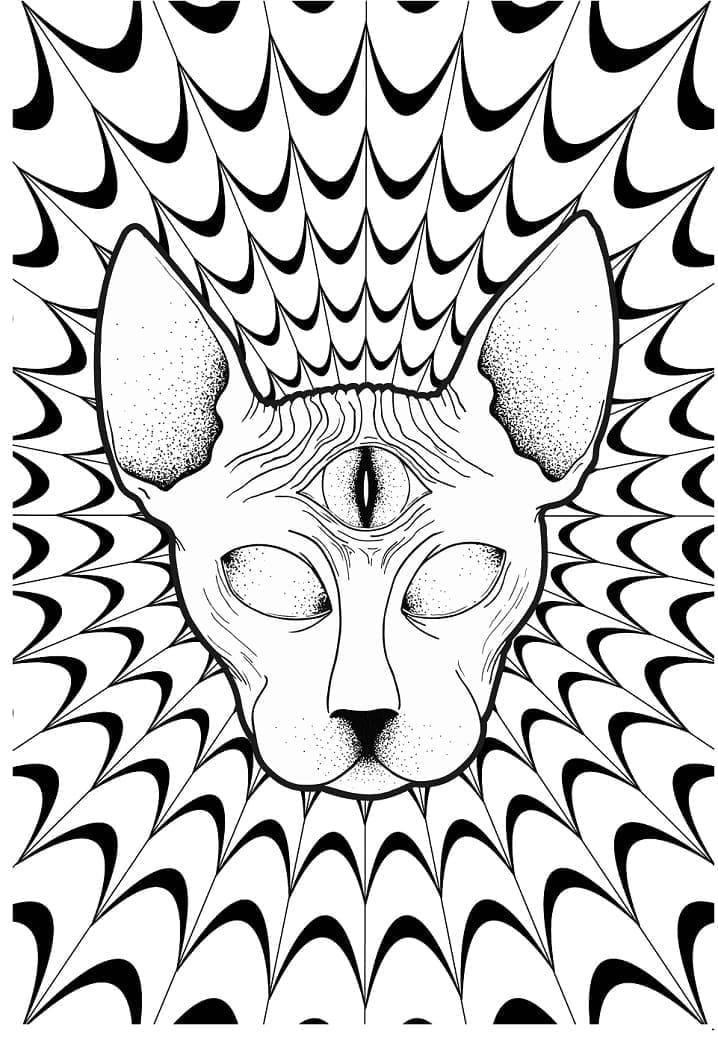 Dessin à colorier Psychedelique #210020 issu de la collection Autres, prêt à imprimer