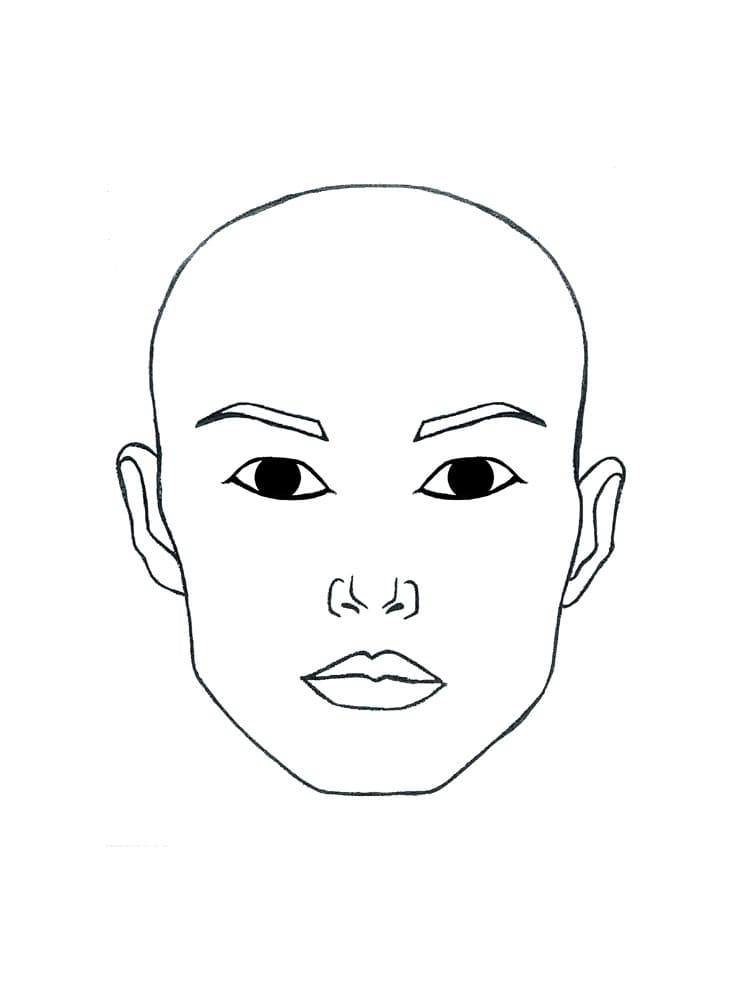 Dessin à colorier Visage #212013 issu de la collection Autres, prêt à imprimer