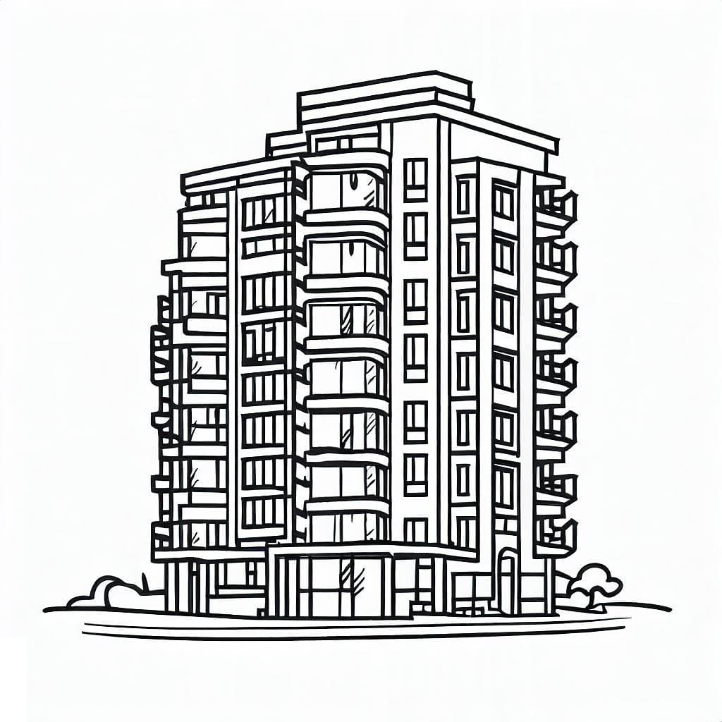 Coloriage gratuit Appartement #189292 de la collection Bâtiments et Architecture à imprimer
