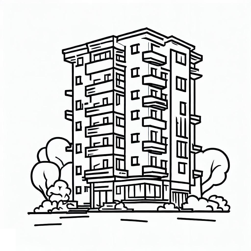 Coloriage gratuit Appartement #189293 de la collection Bâtiments et Architecture à imprimer