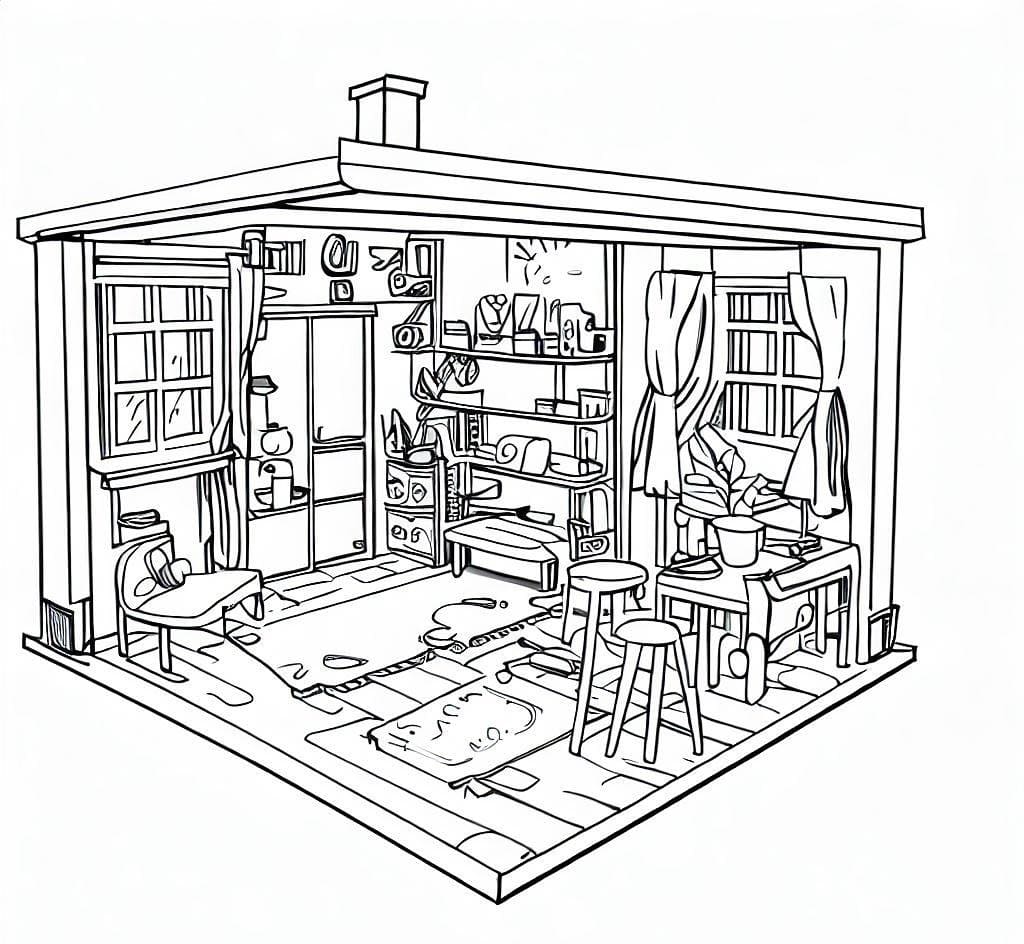 Coloriage gratuit Appartement #189301 de la collection Bâtiments et Architecture à imprimer