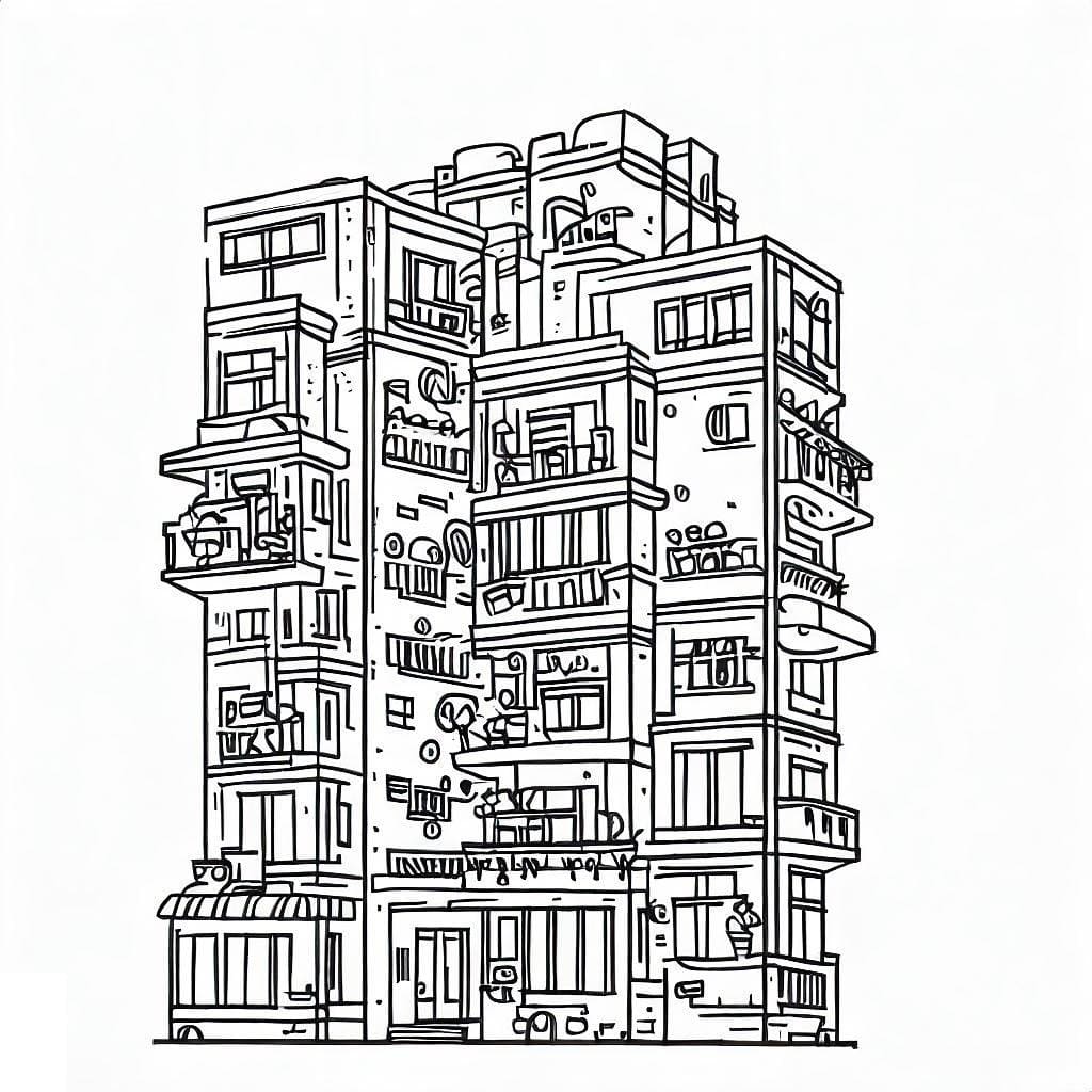 Coloriage gratuit Appartement #189302 de la collection Bâtiments et Architecture à imprimer