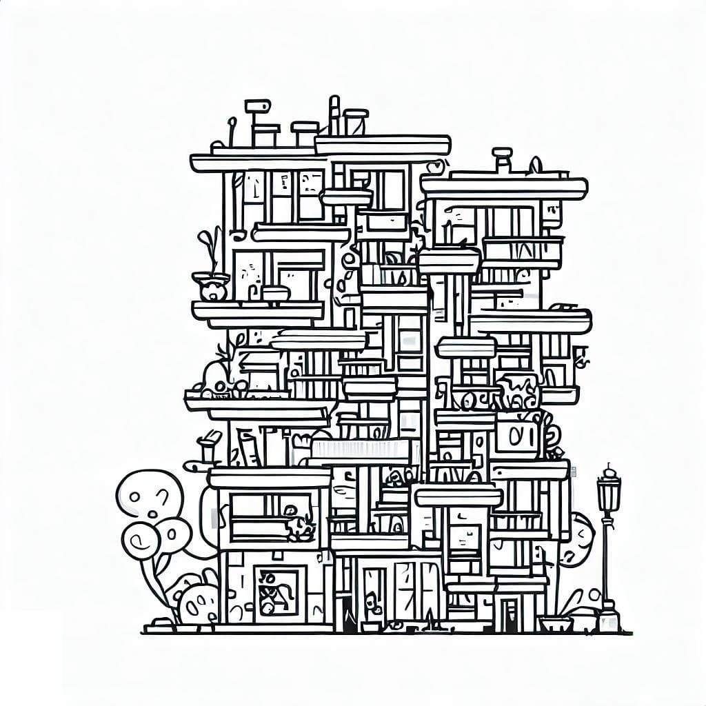 Coloriage gratuit Appartement #189305 de la collection Bâtiments et Architecture à imprimer