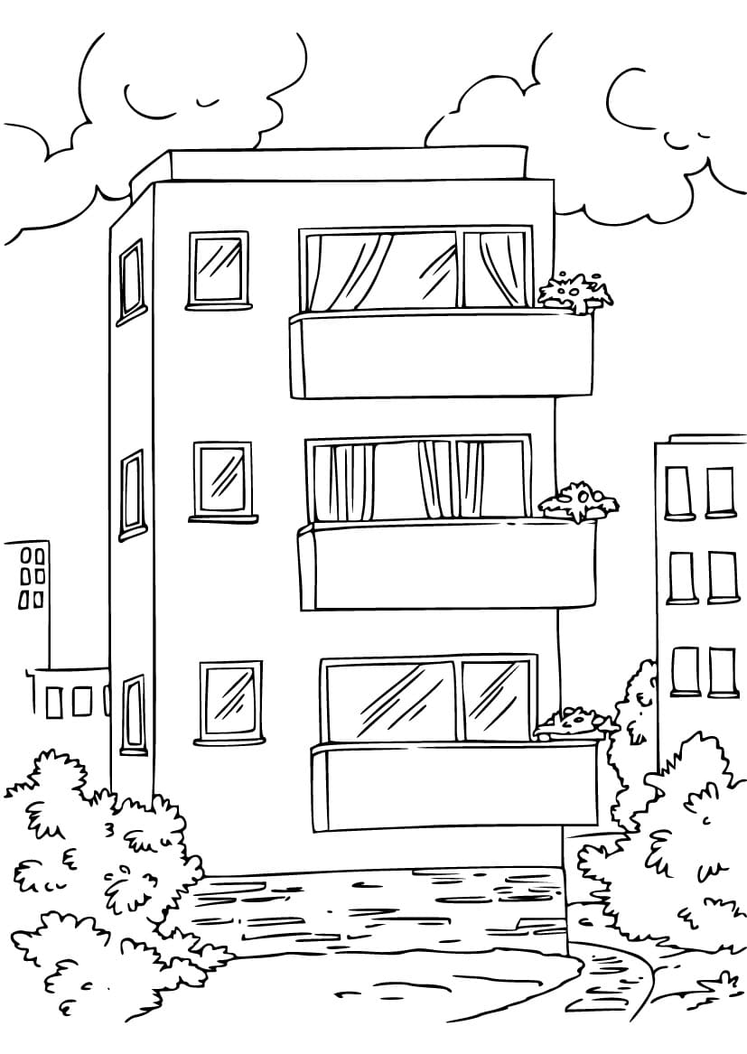 Coloriage gratuit Appartement #189306 de la collection Bâtiments et Architecture à imprimer
