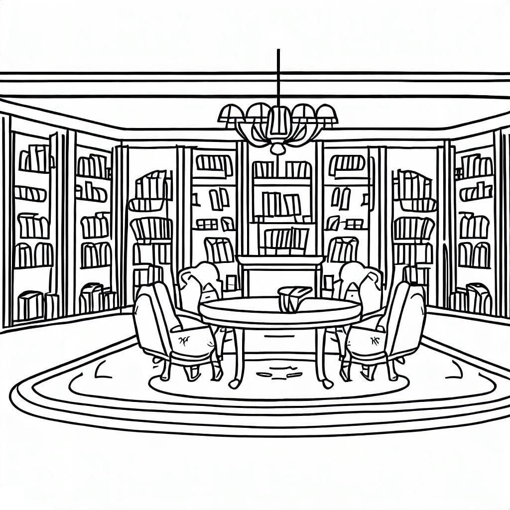 Coloriage gratuit Bibliothèque #191372 de la collection Bâtiments et Architecture à imprimer