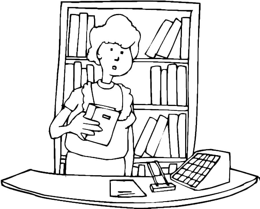 Joli coloriage Bibliothèque #191375 de la collection Bâtiments et Architecture, prêt à imprimer pour petits et grands