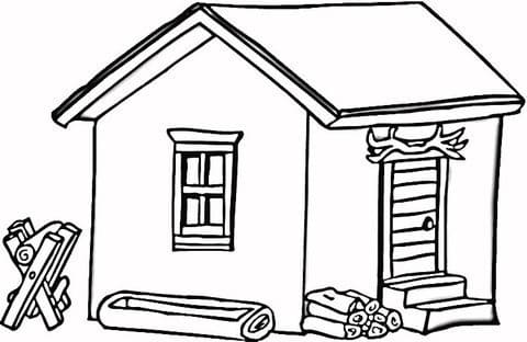 Coloriage gratuit Cabane #185532 de la collection Bâtiments et Architecture à imprimer