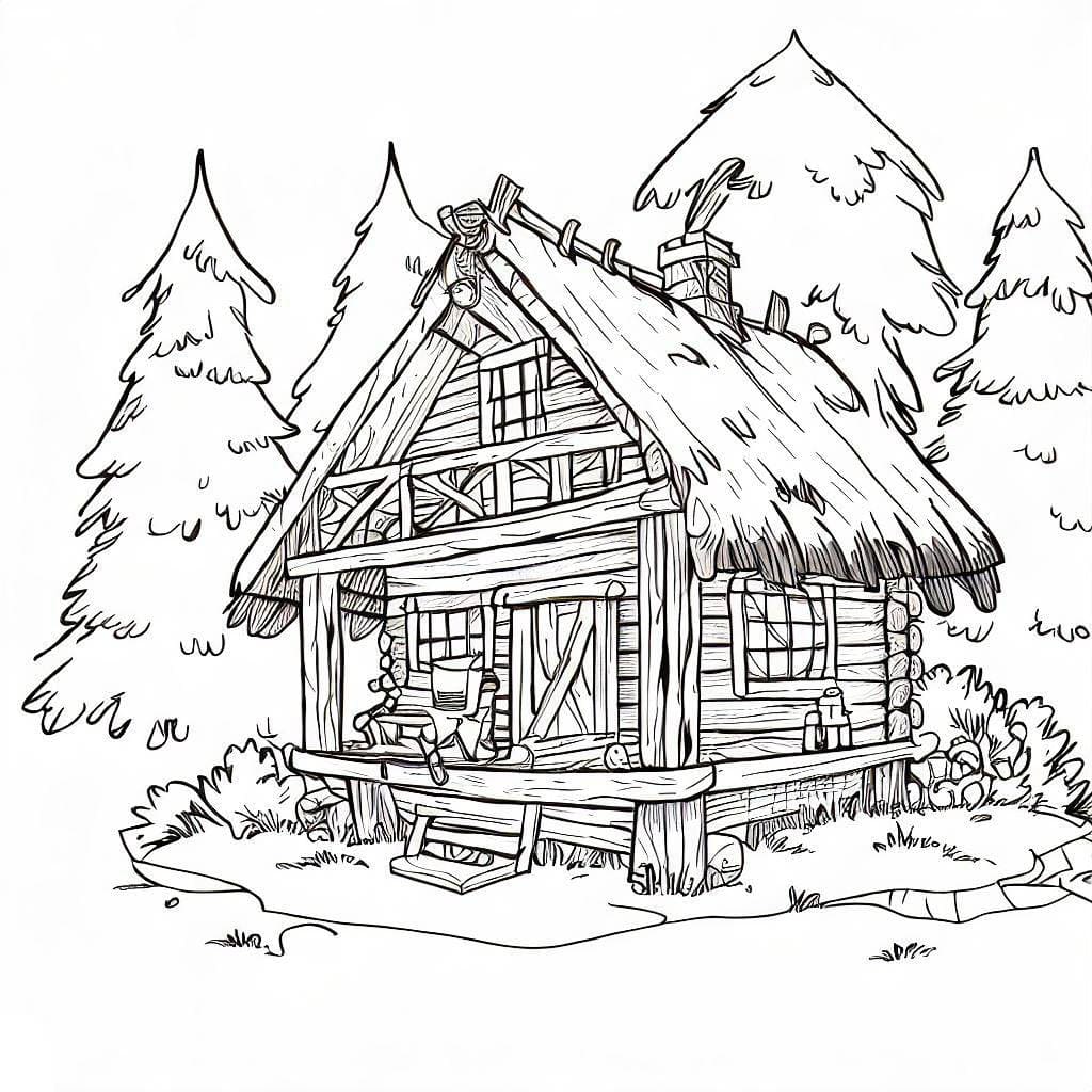 Coloriage gratuit Cabane #185536 de la collection Bâtiments et Architecture à imprimer