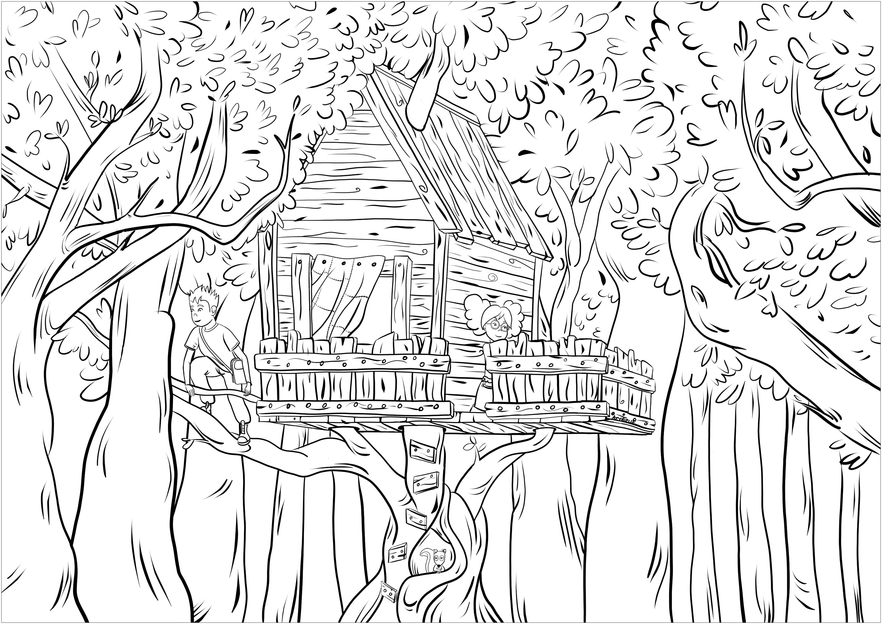 Dessin à colorier: Chalet (Bâtiments et Architecture) #169903 - Coloriages à Imprimer Gratuits