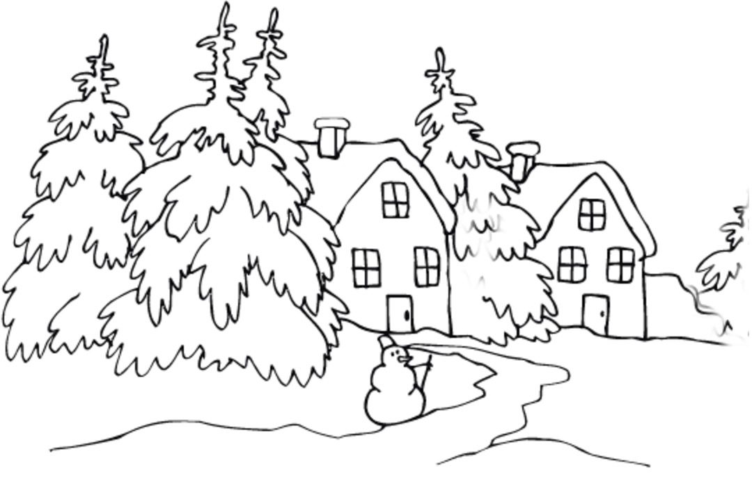 Dessin à colorier: Chalet (Bâtiments et Architecture) #169929 - Coloriages à Imprimer Gratuits