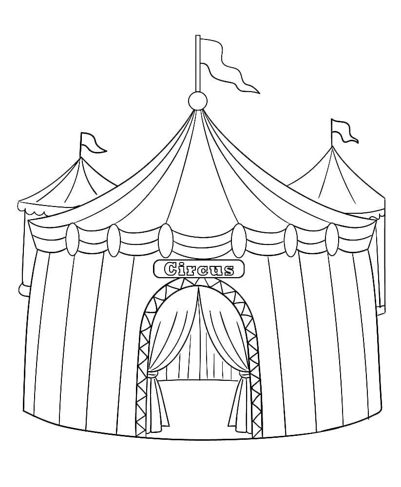 Coloriage gratuit Chapiteau de Cirque #219468 de la collection Bâtiments et Architecture à imprimer