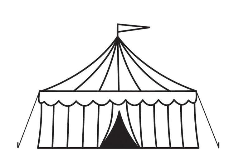Coloriage gratuit Chapiteau de Cirque #219474 de la collection Bâtiments et Architecture à imprimer