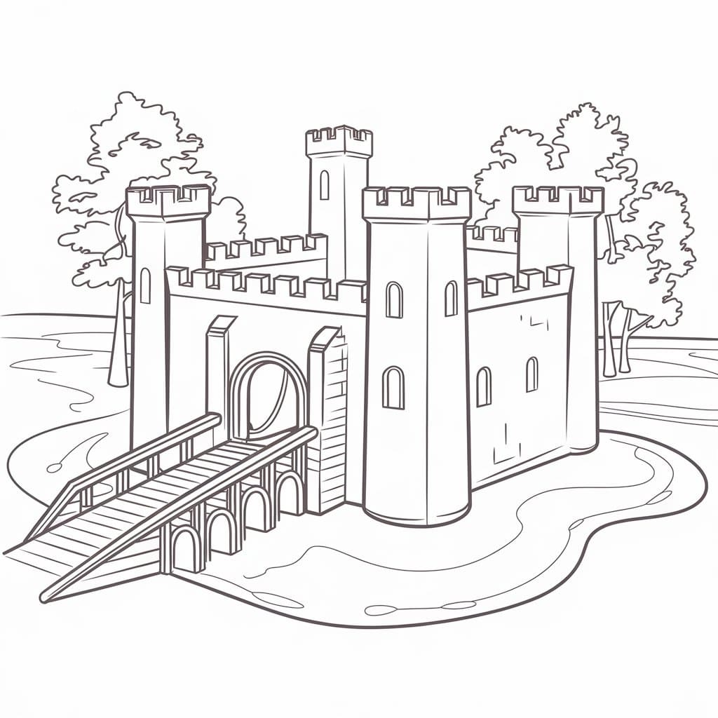 Coloriage gratuit Chateau #216036 de la collection Bâtiments et Architecture à imprimer