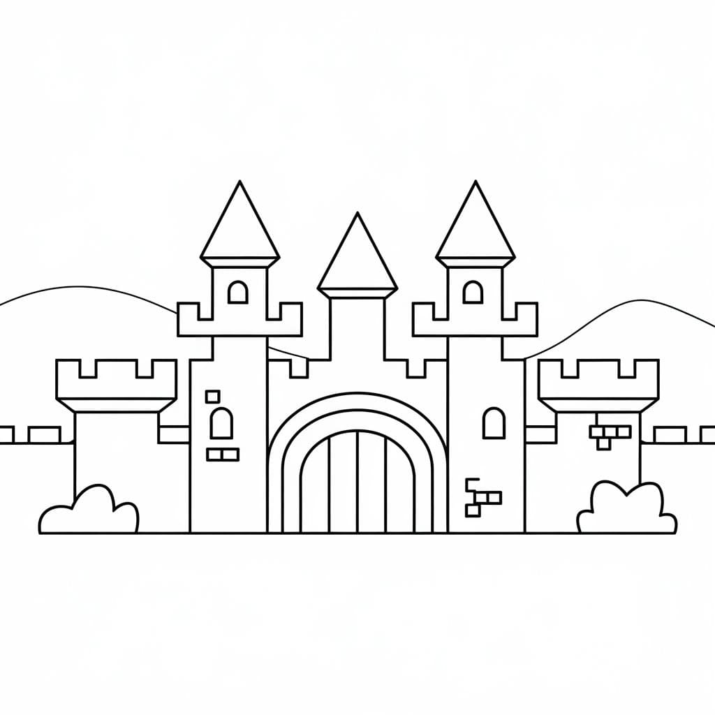 Coloriage gratuit Chateau #216037 de la collection Bâtiments et Architecture à imprimer