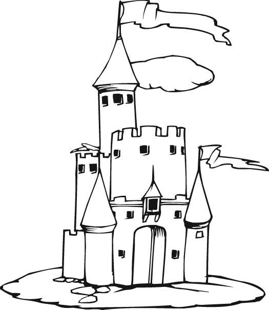 Dessin à colorier: Chateau (Bâtiments et Architecture) #62045 - Coloriages à Imprimer Gratuits