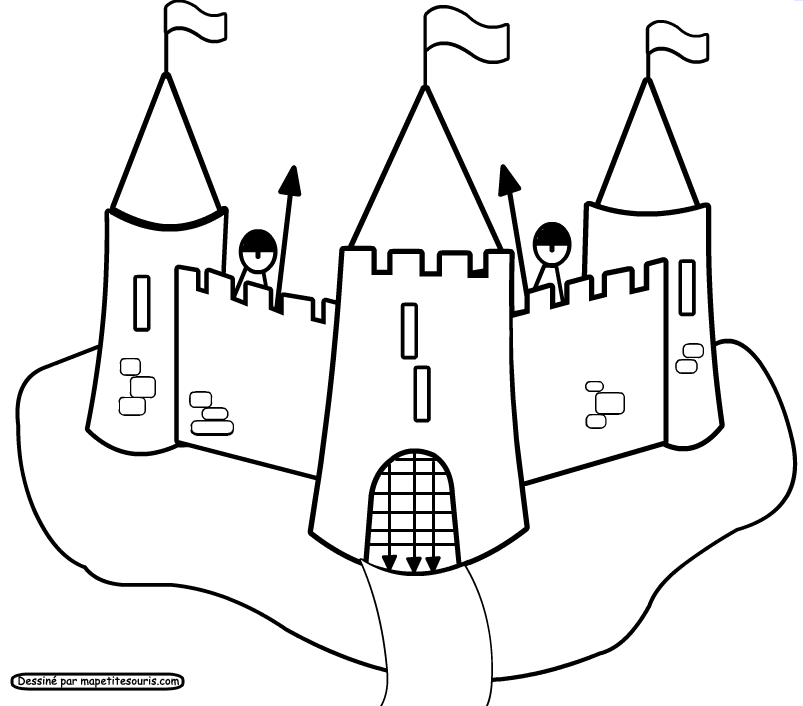 Dessin à colorier: Chateau (Bâtiments et Architecture) #62052 - Coloriages à Imprimer Gratuits