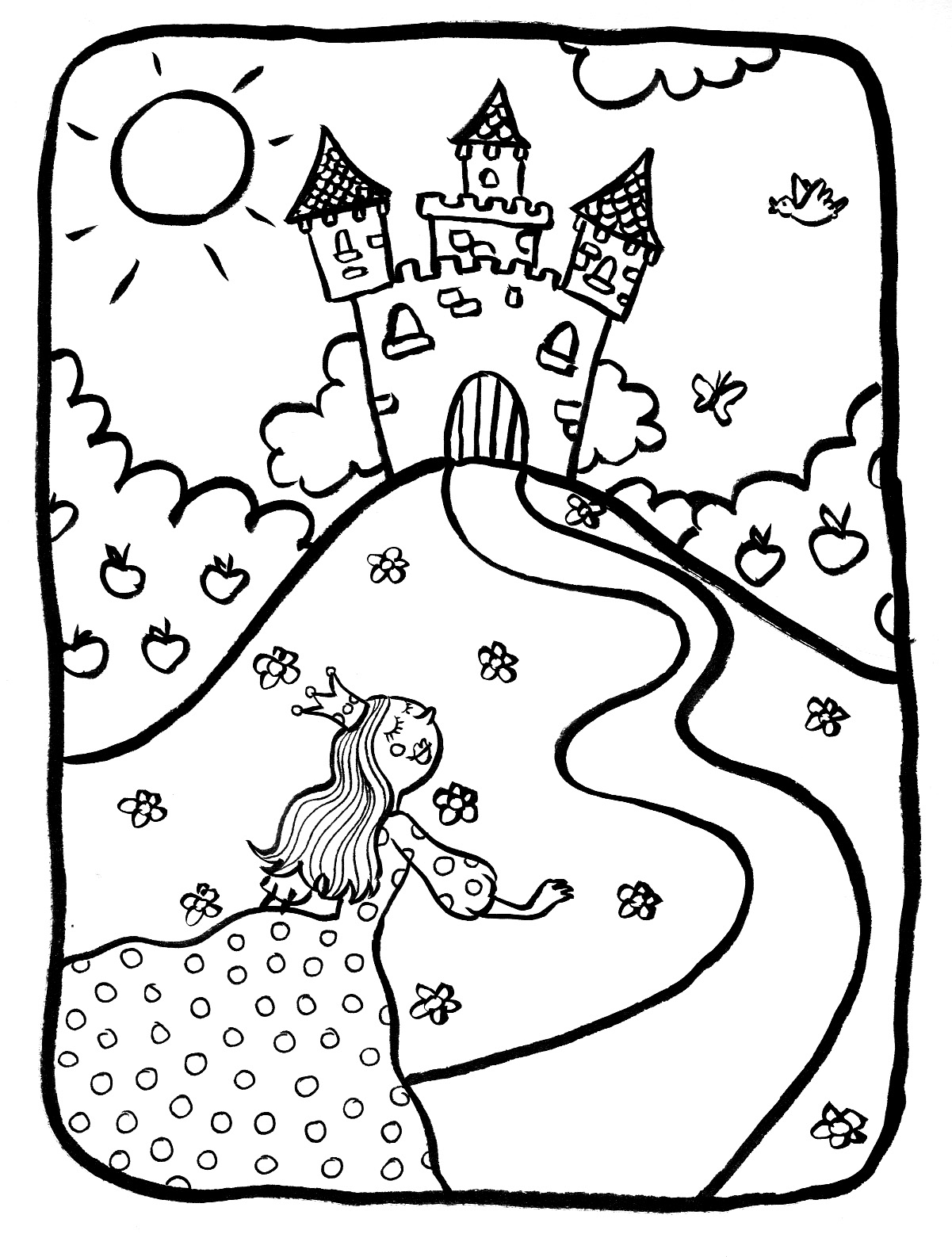 Dessin à colorier: Chateau (Bâtiments et Architecture) #62054 - Coloriages à Imprimer Gratuits