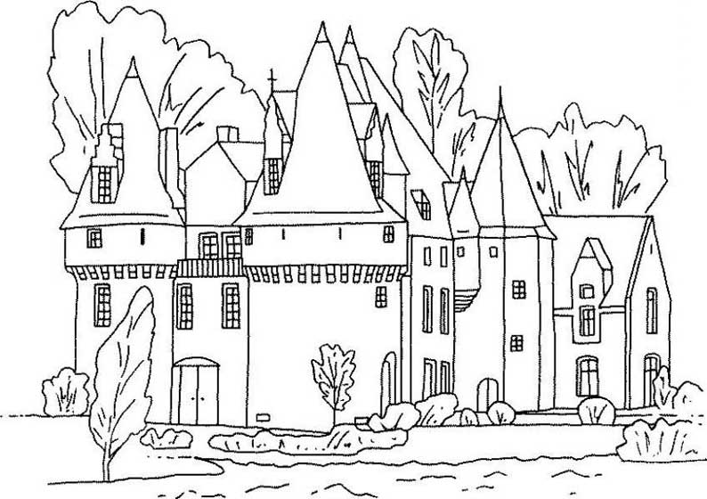 Dessin à colorier: Chateau (Bâtiments et Architecture) #62065 - Coloriages à Imprimer Gratuits