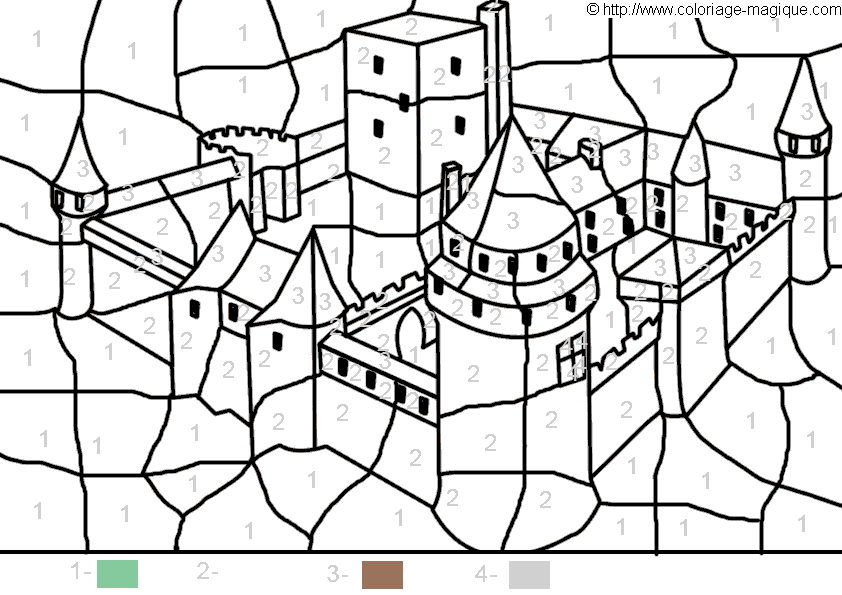 Dessin à colorier: Chateau (Bâtiments et Architecture) #62098 - Coloriages à Imprimer Gratuits