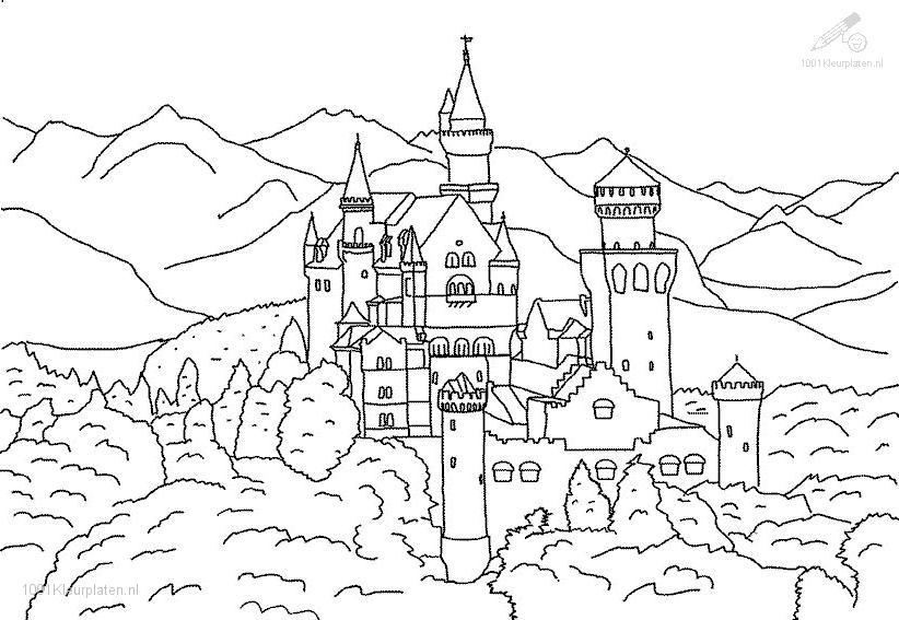 Dessin à colorier: Chateau (Bâtiments et Architecture) #62124 - Coloriages à Imprimer Gratuits