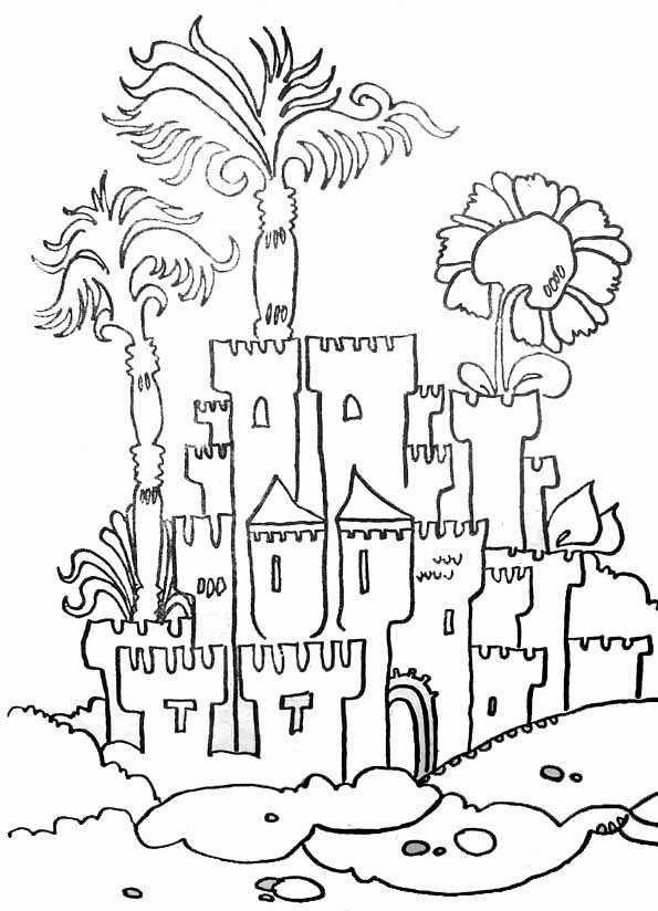 Dessin à colorier: Chateau (Bâtiments et Architecture) #62126 - Coloriages à Imprimer Gratuits