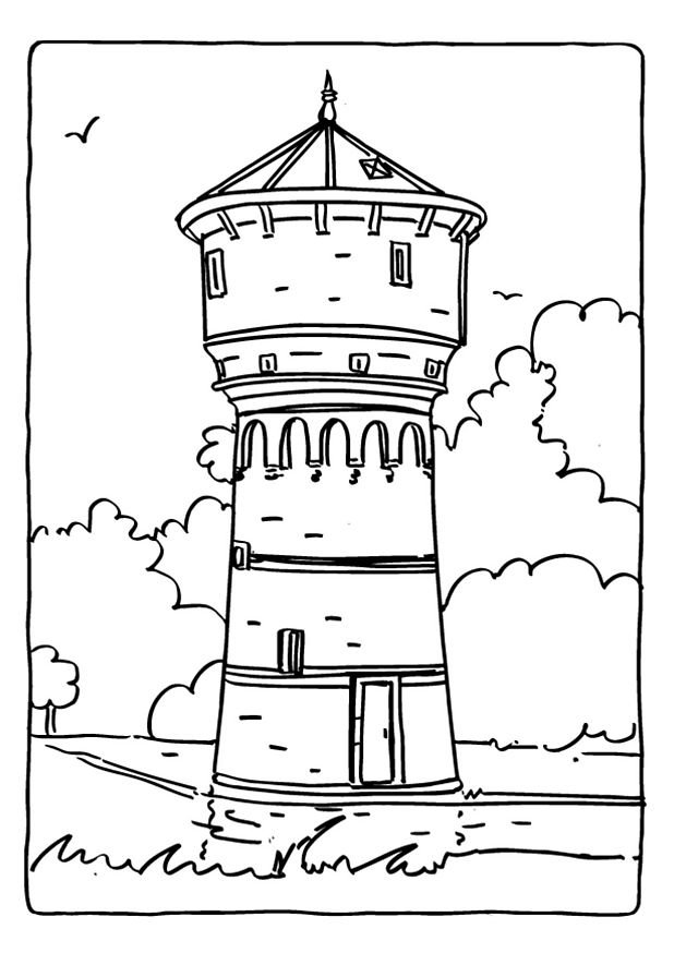 Dessin à colorier: Chateau (Bâtiments et Architecture) #62158 - Coloriages à Imprimer Gratuits