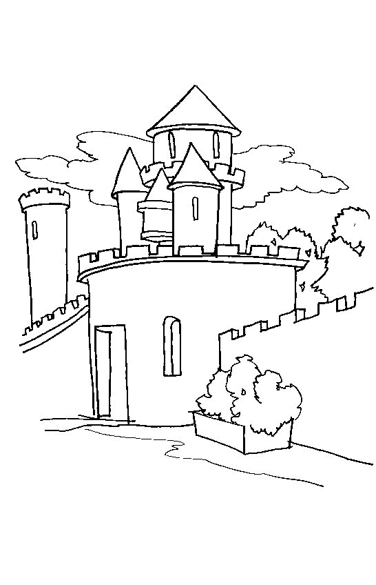 Dessin à colorier: Chateau (Bâtiments et Architecture) #62159 - Coloriages à Imprimer Gratuits