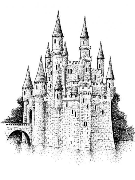 Dessin à colorier: Chateau (Bâtiments et Architecture) #62163 - Coloriages à Imprimer Gratuits