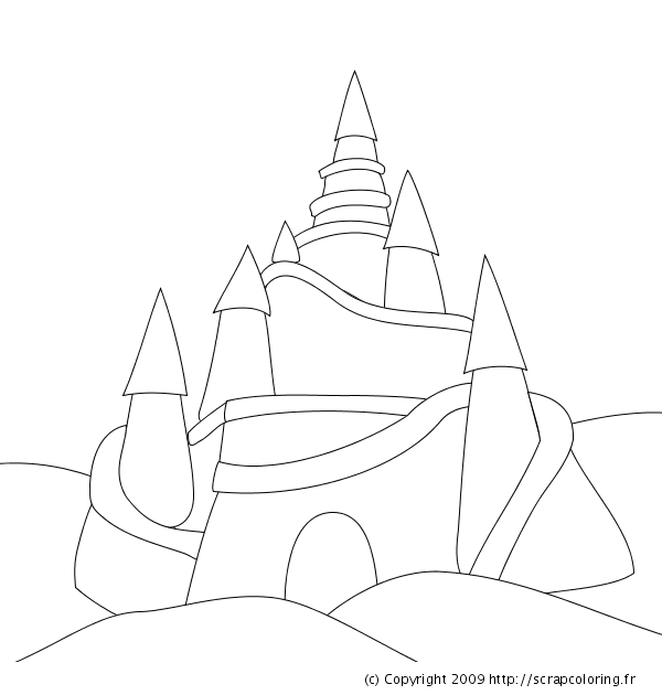 Dessin à colorier: Chateau (Bâtiments et Architecture) #62173 - Coloriages à Imprimer Gratuits