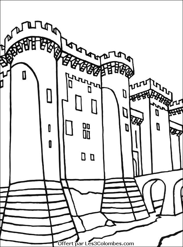 Dessin à colorier: Chateau (Bâtiments et Architecture) #62185 - Coloriages à Imprimer Gratuits