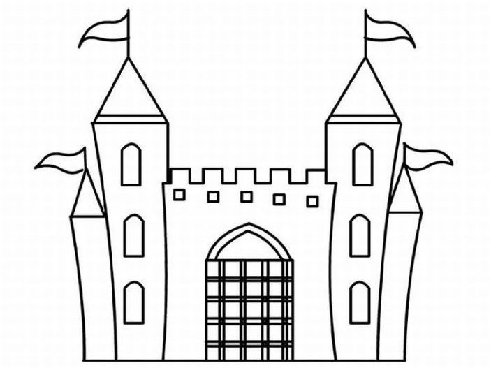 Dessin à colorier: Chateau (Bâtiments et Architecture) #62211 - Coloriages à Imprimer Gratuits