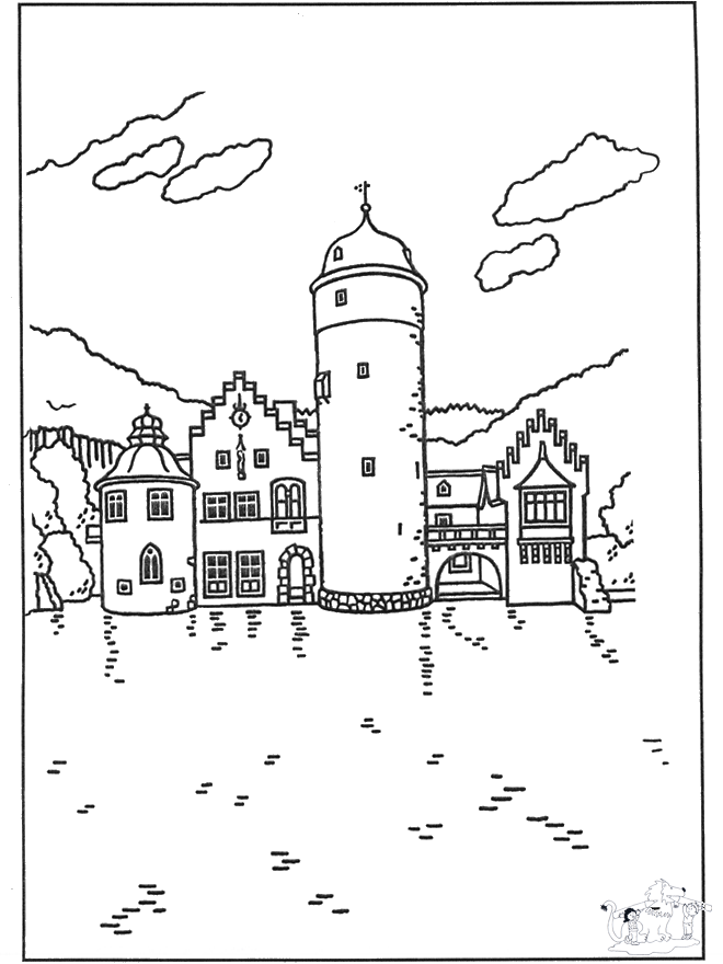 Dessin à colorier: Chateau (Bâtiments et Architecture) #62215 - Coloriages à Imprimer Gratuits