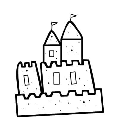 Dessin à colorier: Chateau de sable (Bâtiments et Architecture) #204739 - Coloriages à Imprimer Gratuits
