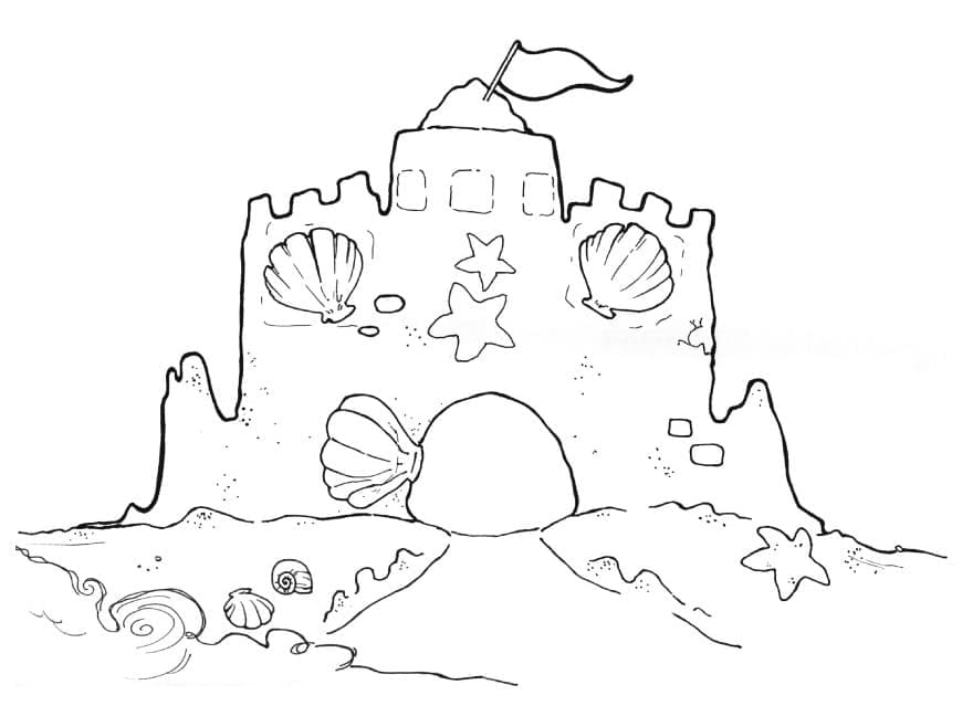 Coloriage gratuit Chateau de sable #204740 de la collection Bâtiments et Architecture à imprimer