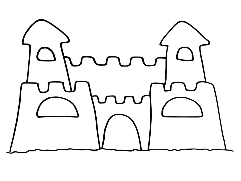 Coloriage gratuit Chateau de sable #204745 de la collection Bâtiments et Architecture à imprimer