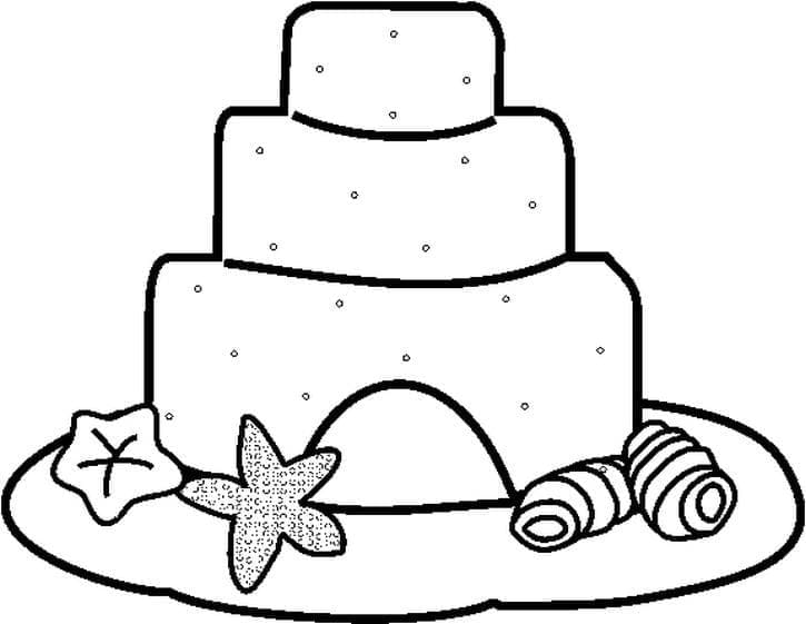 Coloriage gratuit Chateau de sable #204747 de la collection Bâtiments et Architecture à imprimer