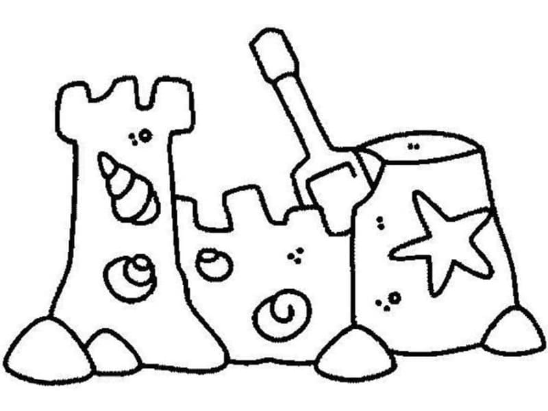Coloriage gratuit Chateau de sable #204748 de la collection Bâtiments et Architecture à imprimer