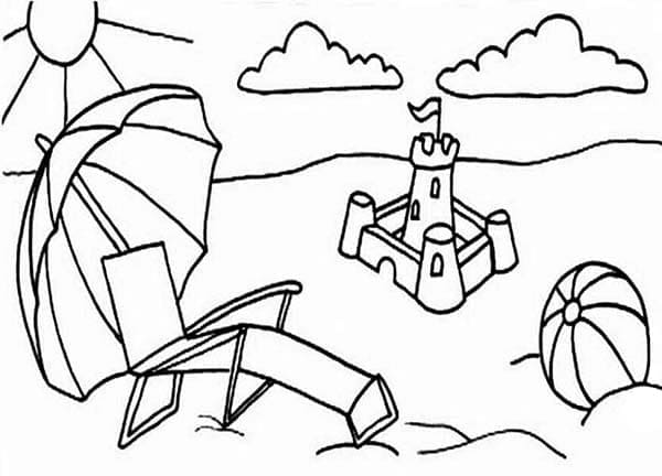 Coloriage gratuit Chateau de sable #204754 de la collection Bâtiments et Architecture à imprimer